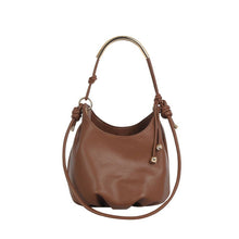 Load image into Gallery viewer, Curved Bar Handle Bucket Bag