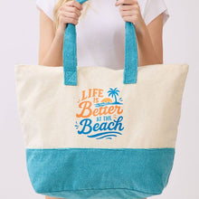 Load image into Gallery viewer, Life Is Better At The Beach Terry Tote Bag