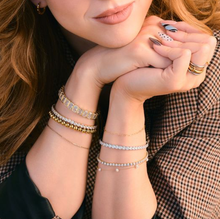Load image into Gallery viewer, Wren Baguette Crystal Elastic Bracelet
