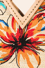 Load image into Gallery viewer, Floral Printed Jute Rectangle Tote Bag