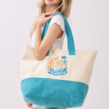 Load image into Gallery viewer, Life Is Better At The Beach Terry Tote Bag