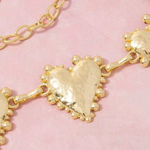 Load image into Gallery viewer, Gold Hammered Heart Chain Belt