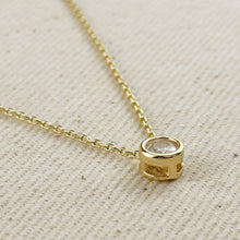 Load image into Gallery viewer, 18k Gold Filled Solitaire CZ Necklace