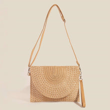 Load image into Gallery viewer, Tan Woven Envelope Clutch Bag