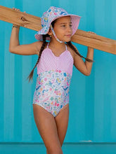Load image into Gallery viewer, Girls UPF 50+ Mermaid Friends & Shell Swimsuit