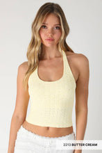 Load image into Gallery viewer, Floral Lace Halter Crop Top