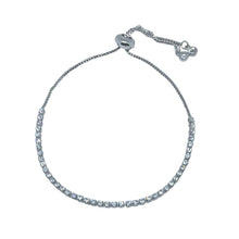 Load image into Gallery viewer, Steph Silver Diamond Chain Slider Bracelet