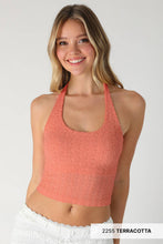 Load image into Gallery viewer, Floral Lace Halter Crop Top