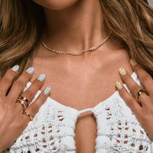 Load image into Gallery viewer, Silver Gabby White & Tan Bead and Pearl Necklace