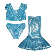 Load image into Gallery viewer, UPF 50+ 3-piece Sea Breeze Mermaid Scales Swim Set