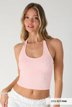 Load image into Gallery viewer, Floral Lace Halter Crop Top