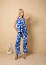 Load image into Gallery viewer, Blue Petals Cotton Resort Pants