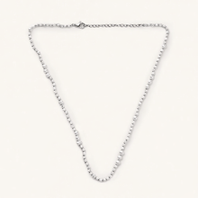 Load image into Gallery viewer, Silver Gabby White & Tan Bead and Pearl Necklace