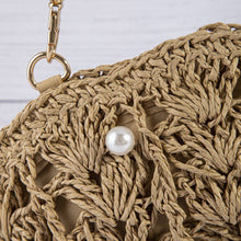 Load image into Gallery viewer, Pearl Beaded Crochet Crossbody Bag