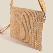 Load image into Gallery viewer, Tan Woven Envelope Clutch Bag