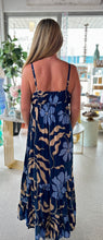 Load image into Gallery viewer, Navy Botanical Maxi Dress