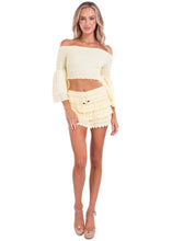 Load image into Gallery viewer, Baby Yellow Ruffle Crochet Cotton Skort