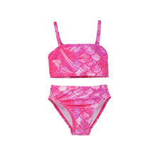 Load image into Gallery viewer, UPF 50+ 3-piece Mermaid Scales Pink Shimmer Swim Set