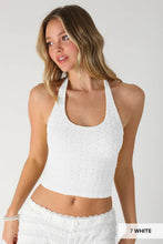 Load image into Gallery viewer, Floral Lace Halter Crop Top