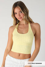 Load image into Gallery viewer, Floral Lace Halter Crop Top
