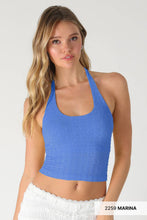 Load image into Gallery viewer, Floral Lace Halter Crop Top