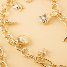 Load image into Gallery viewer, Gold Sealife Charms Chain Belt