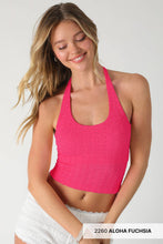 Load image into Gallery viewer, Floral Lace Halter Crop Top