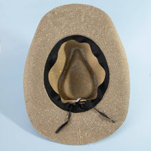 Load image into Gallery viewer, Khaki Shimmering Braided Cowboy Hat