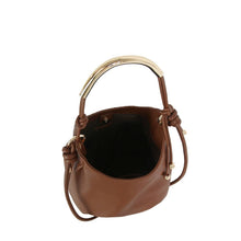 Load image into Gallery viewer, Curved Bar Handle Bucket Bag