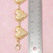 Load image into Gallery viewer, Gold Hammered Heart Chain Belt