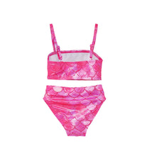 Load image into Gallery viewer, UPF 50+ 3-piece Mermaid Scales Pink Shimmer Swim Set
