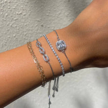 Load image into Gallery viewer, Steph Silver Diamond Chain Slider Bracelet
