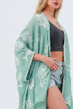 Load image into Gallery viewer, Sage Ocean Embroidered Kimono
