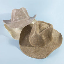 Load image into Gallery viewer, 3 Sparkling cowboy hats on a light blue background
