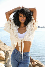Load image into Gallery viewer, Crochet Floral Kimono Wrap
