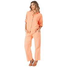 Load image into Gallery viewer, Peach Cotton Button Down Top
