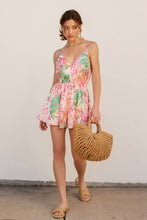 Load image into Gallery viewer, All In Love Mango Hibiscus Romper
