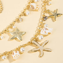 Load image into Gallery viewer, Gold Sealife Charms Layered Chain Belt
