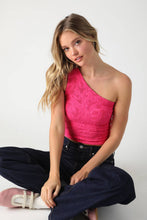 Load image into Gallery viewer, Lace Textured One Shoulder Top
