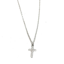Load image into Gallery viewer, Silver Crystal Cross Necklace
