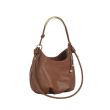 Load image into Gallery viewer, Curved Bar Handle Bucket Bag
