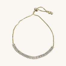 Load image into Gallery viewer, Baguette Crystal Gold Slider Bracelet
