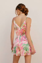 Load image into Gallery viewer, All In Love Mango Hibiscus Romper

