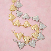 Load image into Gallery viewer, Gold Hammered Heart Chain Belt
