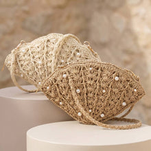 Load image into Gallery viewer, Pearl Beaded Crochet Crossbody Bag
