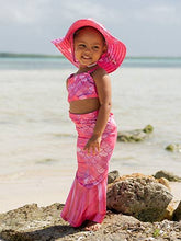 Load image into Gallery viewer, UPF 50+ 3-piece Mermaid Scales Pink Shimmer Swim Set
