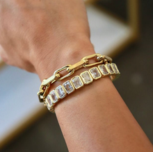 Load image into Gallery viewer, Wren Baguette Crystal Elastic Bracelet

