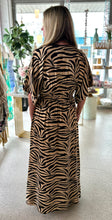 Load image into Gallery viewer, Tan Zebra Print Maxi Dress
