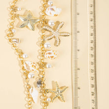 Load image into Gallery viewer, Gold Sealife Charms Layered Chain Belt

