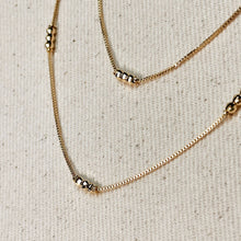 Load image into Gallery viewer, 18k Gold Filled Bead Detailed Box Chain
